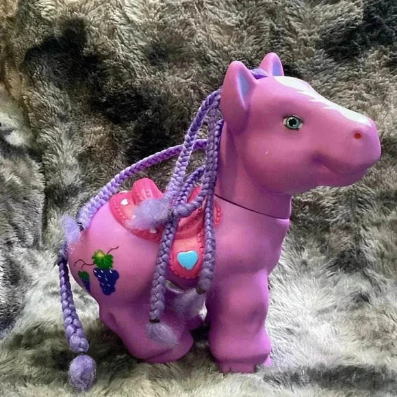 Vintage Little Pony Large Sized Purple W/ pink saddle 12" - Picture 12 of 16